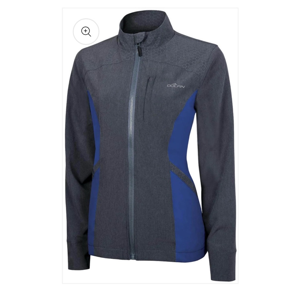 Dolfin Gray and Blue Ski Jacket with Mock Neck
